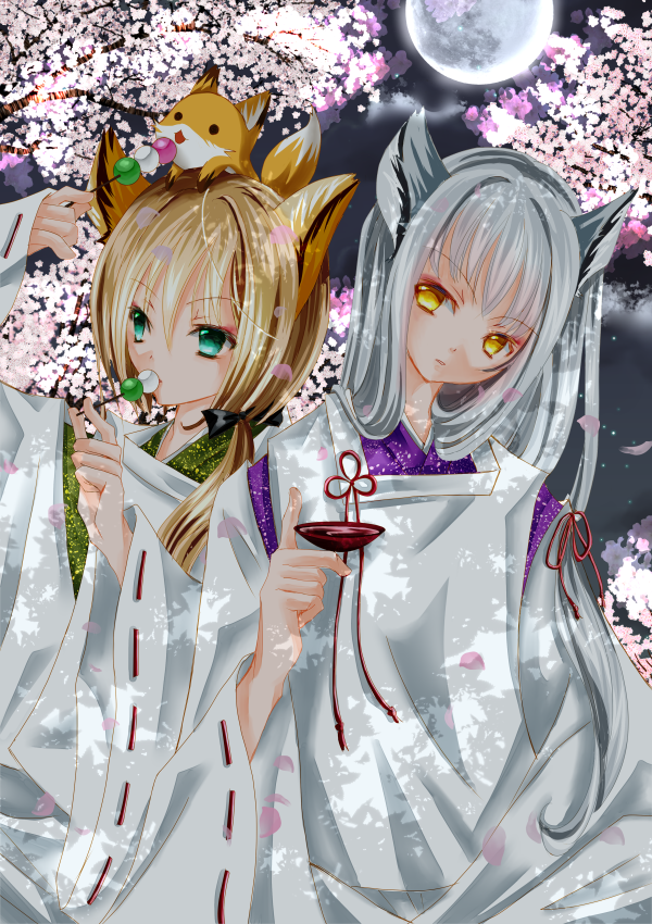 桜と狐